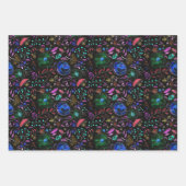 ムーディー・モダンウィンター・ボタニック・クリスマス・フローラ ラッピングペーパーシート (正面)