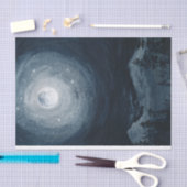 ムーディ夜空の満月の星の山のデコページ 薄葉紙 (クラフト)