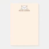 ムーディ怒ーホワイトキャット名前をカスタムするベージュ ポストイット (正面)