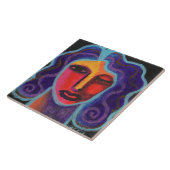 ムーディ抽象芸術ポートレートの女性 タイル (側面)