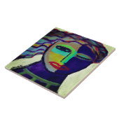 ムーディ抽象芸術ポートレートの女性 タイル (側面)