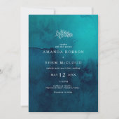 ムーディ海の水感じ色のベージュ色をすべて1つ 招待状 (正面)