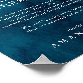 ムーディ海の水色の差し込まれていない式のサイン ポスター (角)