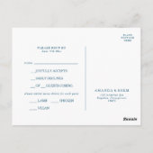 ムーディ海の水色メニュー選択RSVPカード ポストカード (裏面)