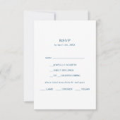 ムーディ海の水色メニュー選択RSVPカード 出欠カード (正面)