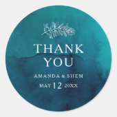 ムーディ海水の色ありがとう結婚式の引き出物 ラウンドシール (正面)