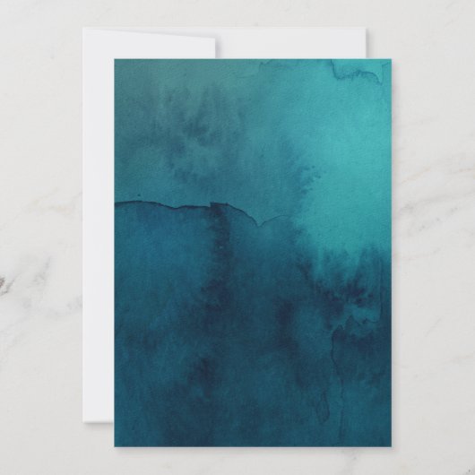 ムーディ海水彩我々はまだ誓いを更新する 招待状 (裏面)