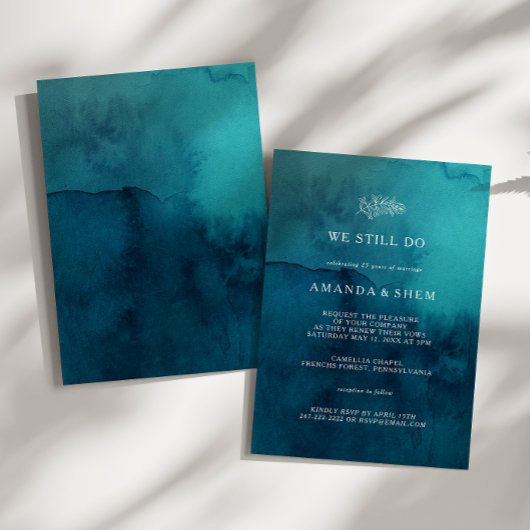 ムーディ海水彩我々はまだ誓いを更新する 招待状