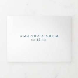 ムーディ海結婚の水の色の全てを1つの3倍に 三つ折り招待状