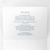 ムーディ海結婚の水の色の全てを1つの3倍に 三つ折り招待状 (内部最初)