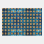 ムーディ海銀河系金属金ゴールド月相神秘的 ラッピングペーパーシート (正面2)