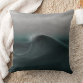 ムーディ深いの緑の波が嵐に巻き込まれる クッション (ブランケット)