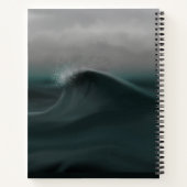 ムーディ深いの緑の波が嵐に巻き込まれる ノートブック (裏面)