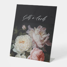 ムーディ牡丹バラフローラギフトとカード 台座サイン