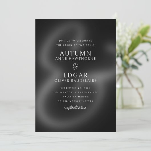 ムーディ白黒ゴシックアンパ結婚サンド 招待状 (スタンド正面)