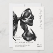 ムーディ白黒ボウブライダルシャワー 招待状 (正面)