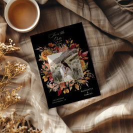 ムーディ秋のエレガントフローラ保存日 招待状