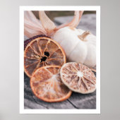 ムーディ秋カボチャはまだ生きている暖かい農家の芸術 ポスター (正面)