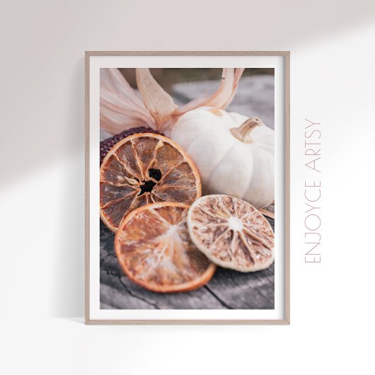 ムーディ秋カボチャはまだ生きている暖かい農家の芸術 ポスター