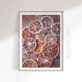 ムーディ秋ドライオレンジの暖かいキッチンウォールアート ポスター