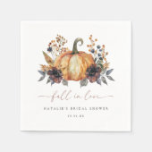 ムーディ秋フローラブライダルシャワー スタンダードカクテルナプキン (正面)