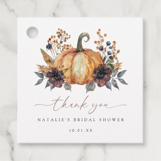 ムーディ秋フローラブライダルシャワー フェイバータグ (正面)