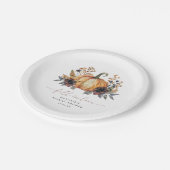 ムーディ秋フローラブライダルシャワー ペーパープレート (アングル)