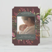 ムーディ秋フローラ2枚の写真誕生のお知らせ 招待状 (スタンド正面)