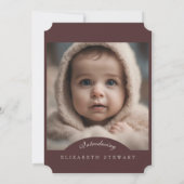 ムーディ秋フローラ2枚の写真誕生のお知らせ 招待状 (裏面)