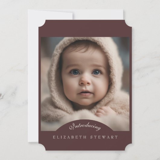 ムーディ秋フローラ2枚の写真誕生のお知らせ 招待状 (裏面)