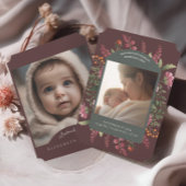 ムーディ秋フローラ2枚の写真誕生のお知らせ 招待状