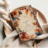 ムーディ秋結婚フローラのヴィンテージスタイル 招待状