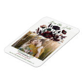 ムーディ素朴ガーデン花模様ボヘミアン日付を保存 マグネット (左側)