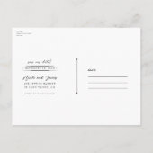 ムーディ素朴ガーデン花模様ボヘミアン日付を保存 案内ポストカード (裏面)