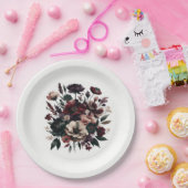 ムーディ素朴ガーデン花模様ボヘミアン結婚ズ ペーパープレート (パーティー)