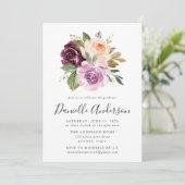 ムーディ素朴ーウォータカラーフローラ卒業パーティー 招待状 (スタンド正面)