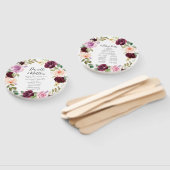 ムーディ素朴ーフローラ |パーソナライズされた結婚式 プログラム ハンドファン (組立なし)