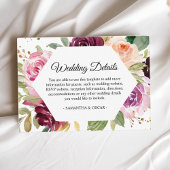 ムーディ素朴ー&ブルゴーニュ水カラーフローラフレームEn エンクロージャーカード