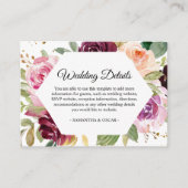 ムーディ素朴ー&ブルゴーニュ水カラーフローラフレームEn エンクロージャーカード (正面)