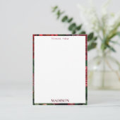 ムーディ花模様ズブラック&ブルゴーニュヴィンテージモノグラム サンキューカード (スタンド正面)