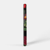 ムーディ花模様ズブラック&ブルゴーニュヴィンテージモノグラム SAMSUNG GALAXYケース (右側面)