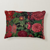 ムーディ花模様ズブラック&ブルゴーニュヴィンテージ アクセントクッション (裏面)