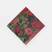 ムーディ花模様ズブラック&ブルゴーニュヴィンテージ スタンダードランチョンナプキン (角)