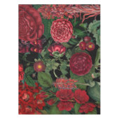 ムーディ花模様ズブラック&ブルゴーニュヴィンテージ テーブルクロス (正面)