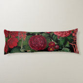 ムーディ花模様ズブラック&ブルゴーニュヴィンテージ ボディピロー (裏面)