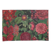 ムーディ花模様ズブラック&ブルゴーニュヴィンテージ 枕カバー (正面右)