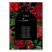 ムーディ花模様ブラックアーチブルゴーニュ結婚レッド テーブルナンバー (裏面)