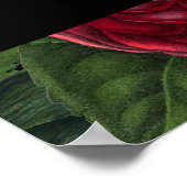 ムーディ花模様ブラック結婚・ブルゴーニュのシーティングチャート ポスター (角)