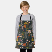 ムーディ花模様 パーソナライズされた エプロン (着用した状態)