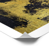 ムーディ金ゴールドとブラック絵を描抽象芸術のウォールアート ポスター (角)